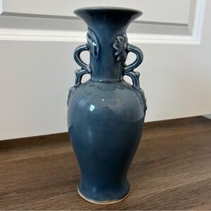 Siam Celadon Thailand 🇹🇭 Blue wood fire Crackle Pottery Vase